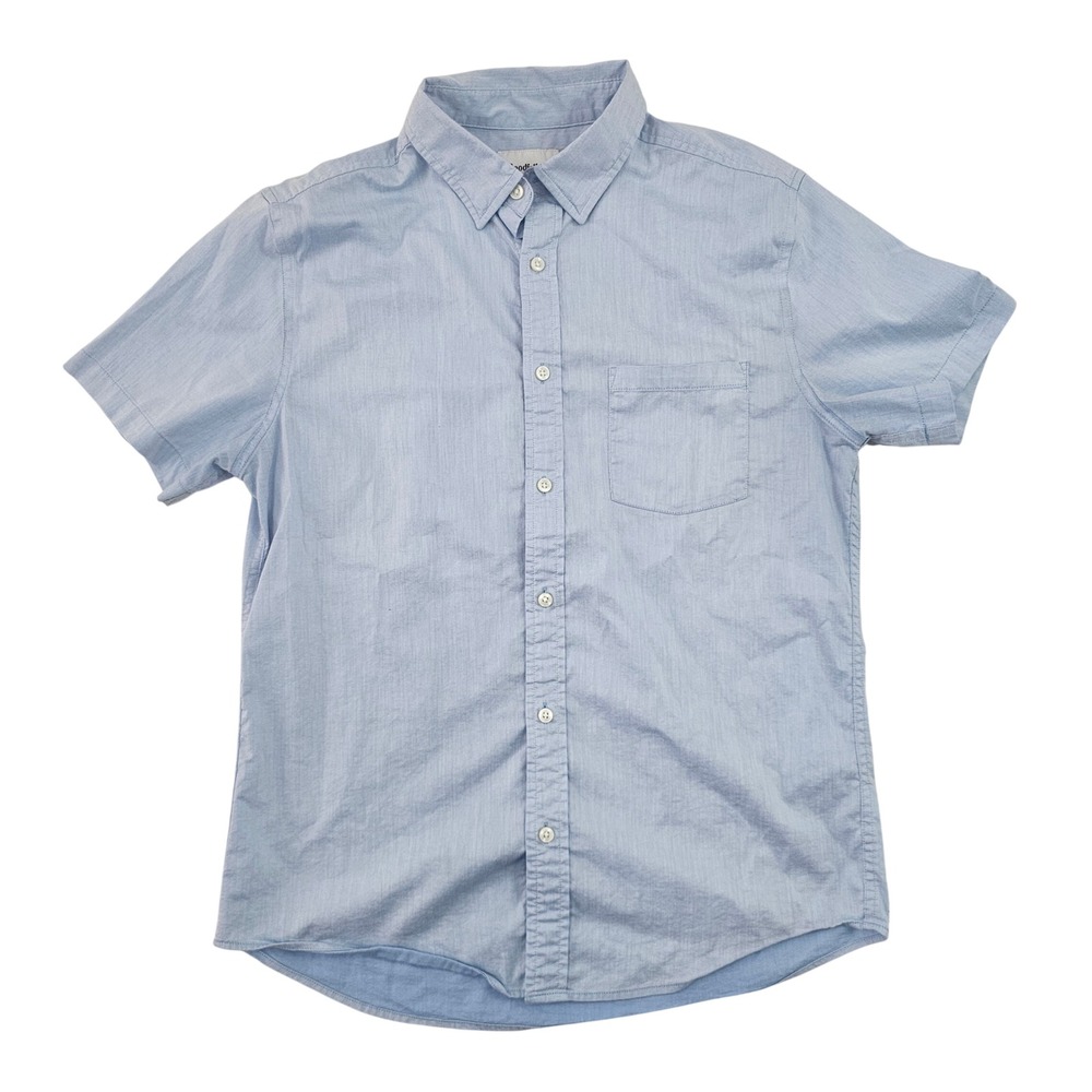 Goodfellow & Co Mens Medium Light Blue Short Sleeve ButtonDown ShirtStandard Fit